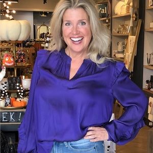 Current Air Purple Blouse 100% Polyester